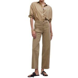 Madewell 2024 The Emmett Wide-Leg Crop Pant Welt Pocket Edition Women’s 28 drill